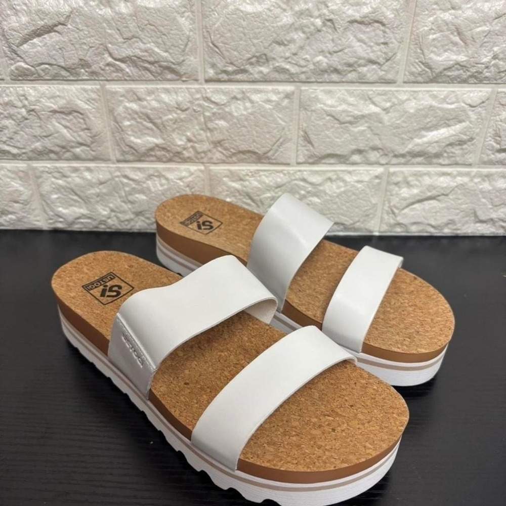 Womens‎ White cork platform sandals size 9 new